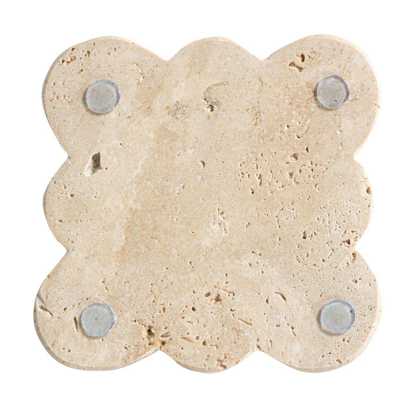 Travertine Coaster w/ Scalloped Edge