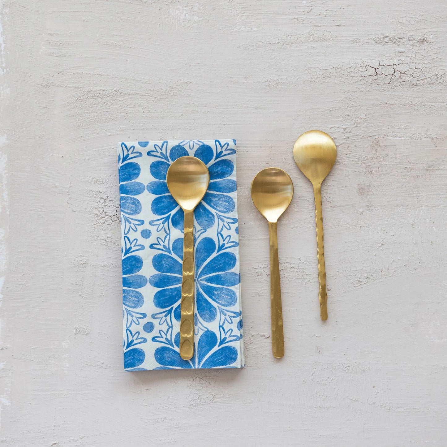 Brass Spoon with Sculpted Handle, 3 Styles