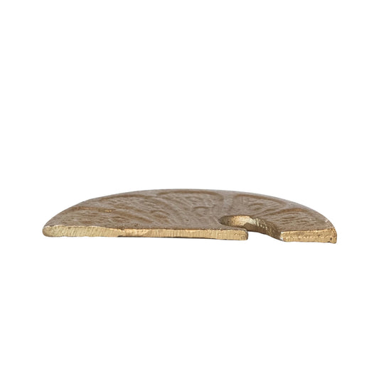 Metal Lemon Slice Shaped Bottle Opener, Antique Gold Finish
