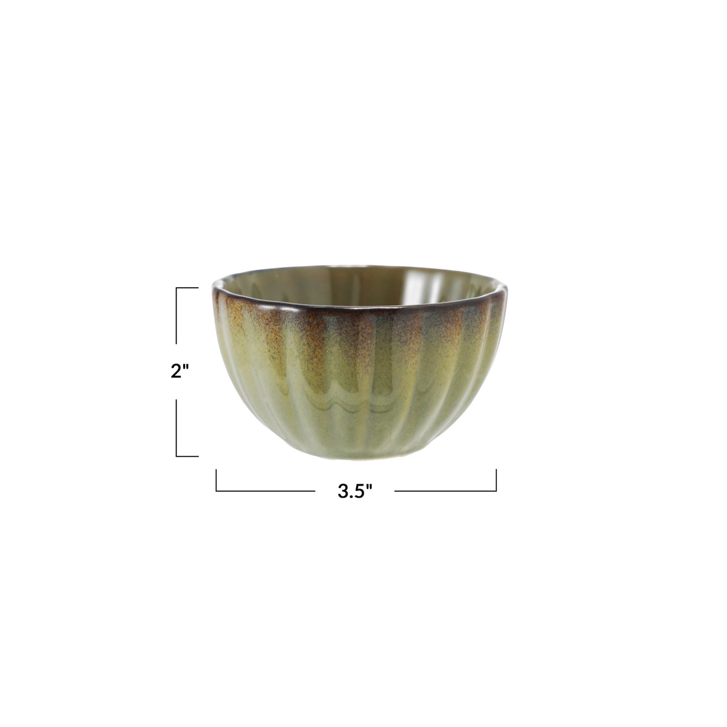 Green Ribbed Bowl