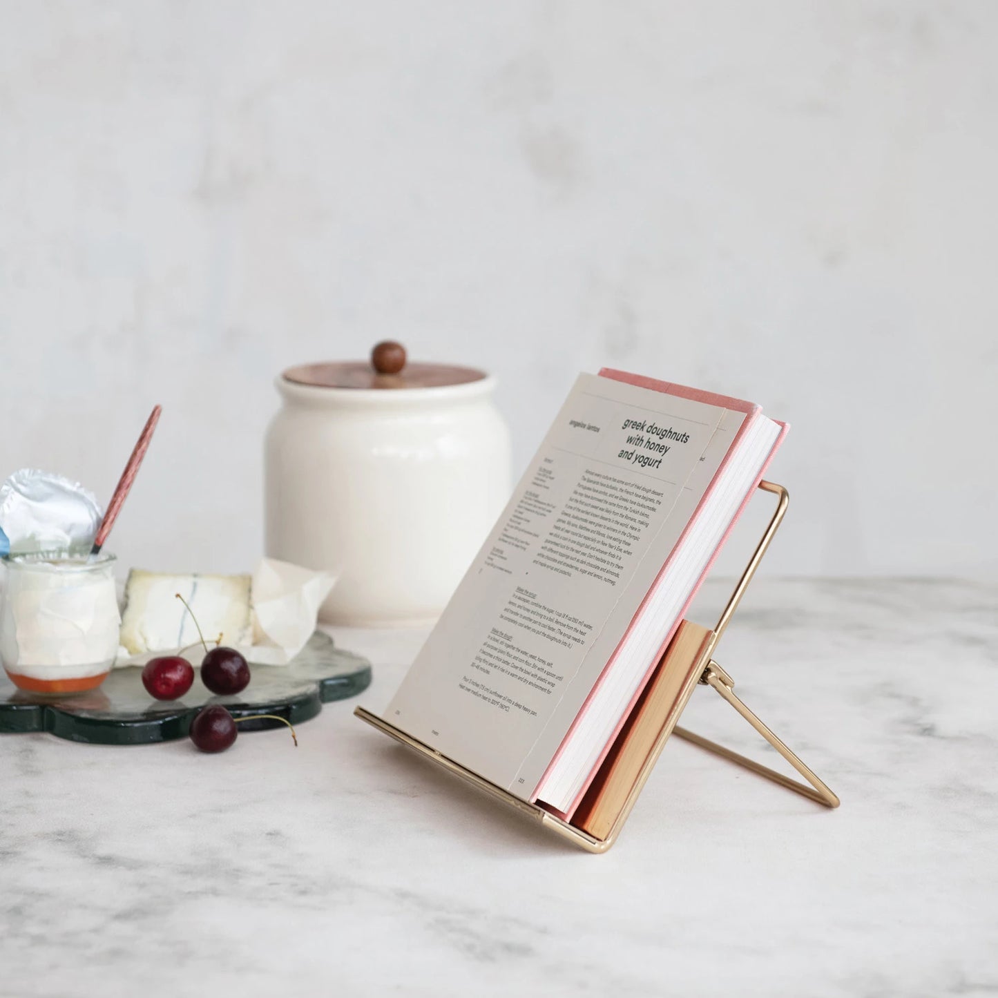 Metal Standing/Foldable Book Holder, Gold Finish