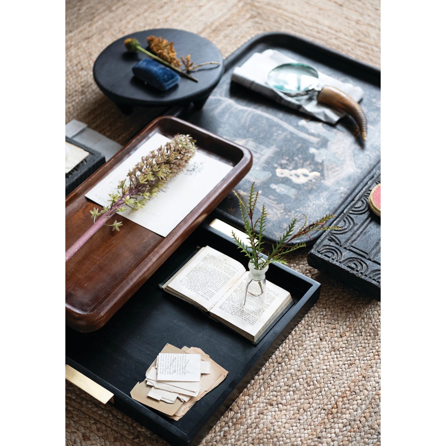 Mango Wood Tray, Walnut Finish
