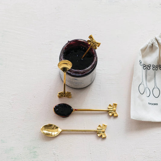 Brass Spoons with Bow Shaped Handles