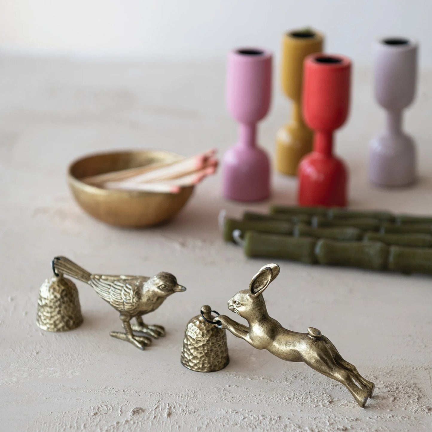 Pewter Rabbit Shaped Candle Snuffer, Antique Gold Finish