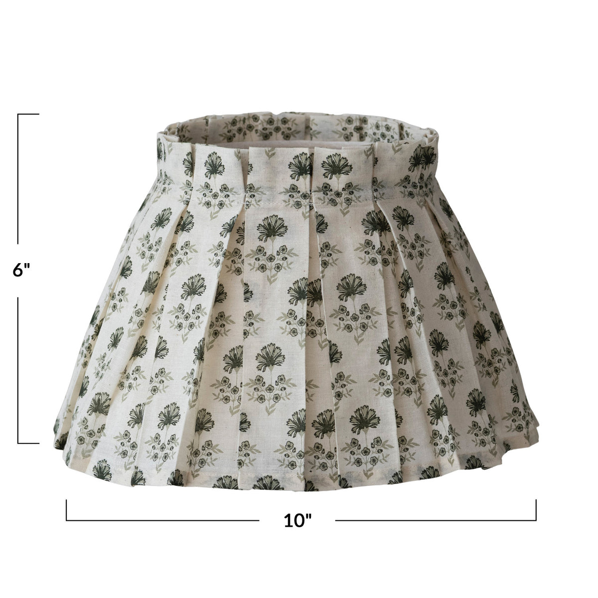 Cotton Blend Box Pleated Clip-on Lampshade with Removable Cover