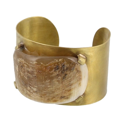 Banten Wide Cuff with Organic Horn