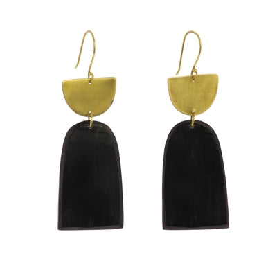Leucadia Earrings, Brass & Horn - Arches