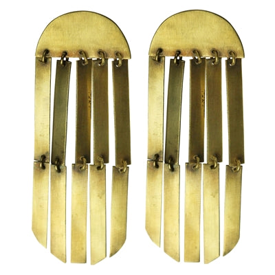 Summit Earring, Dangling Capsule, Brass