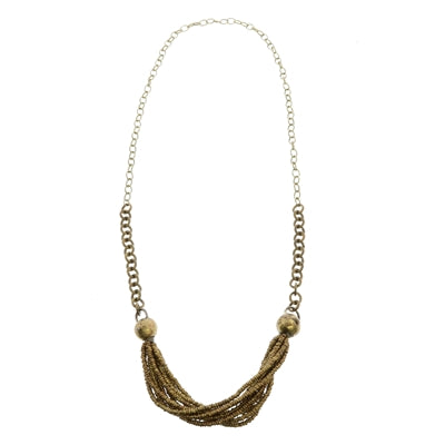 Nile Brass Bead Strand Necklace