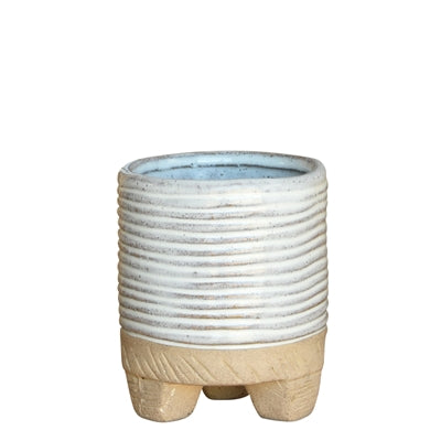 Ramos Horizontal Stripe Cachepot, Stoneware