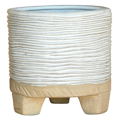 Ramos Horizontal Stripe Cachepot, Stoneware