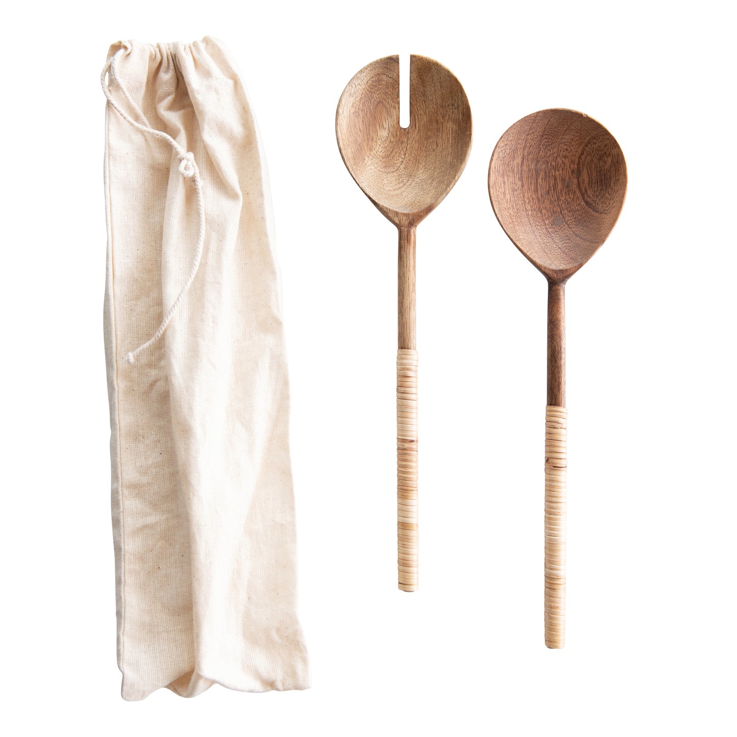 Salad Servers with Wrapped Handles, Set of 2