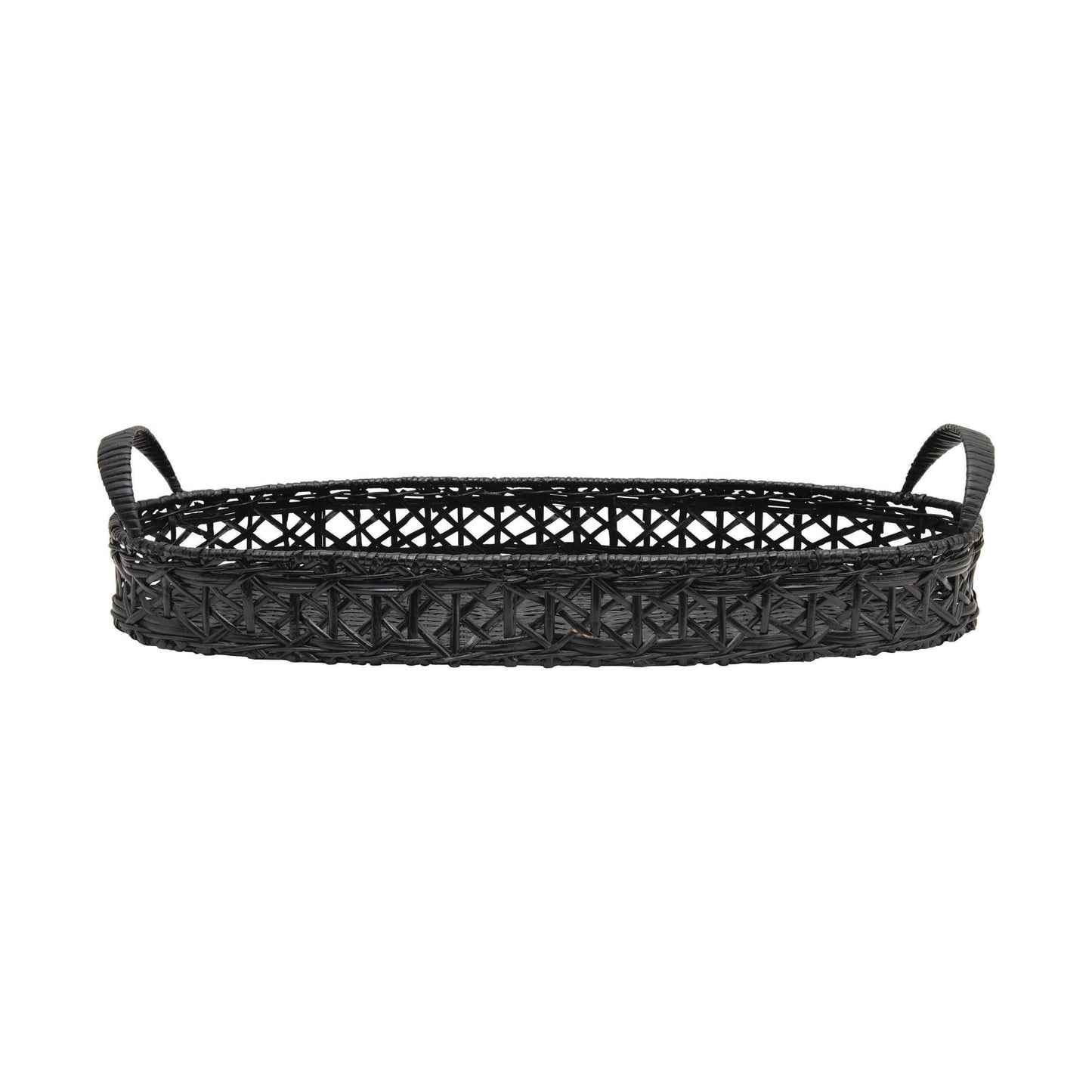 Hand-Woven Rattan Tray with Handles