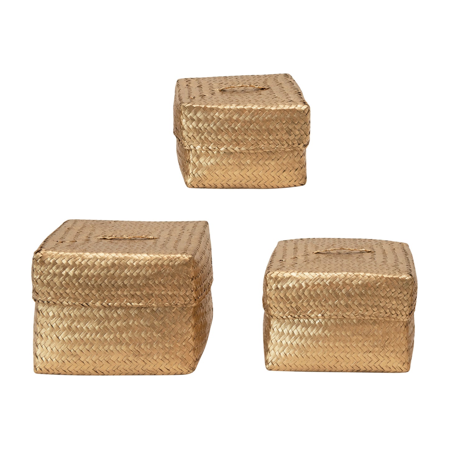 Hand-Woven Basket with Lid