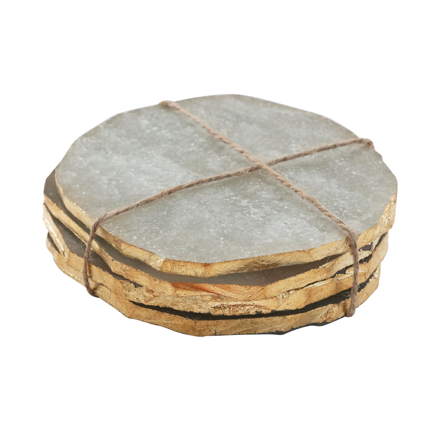 Quartz Coaster with Gold Edge