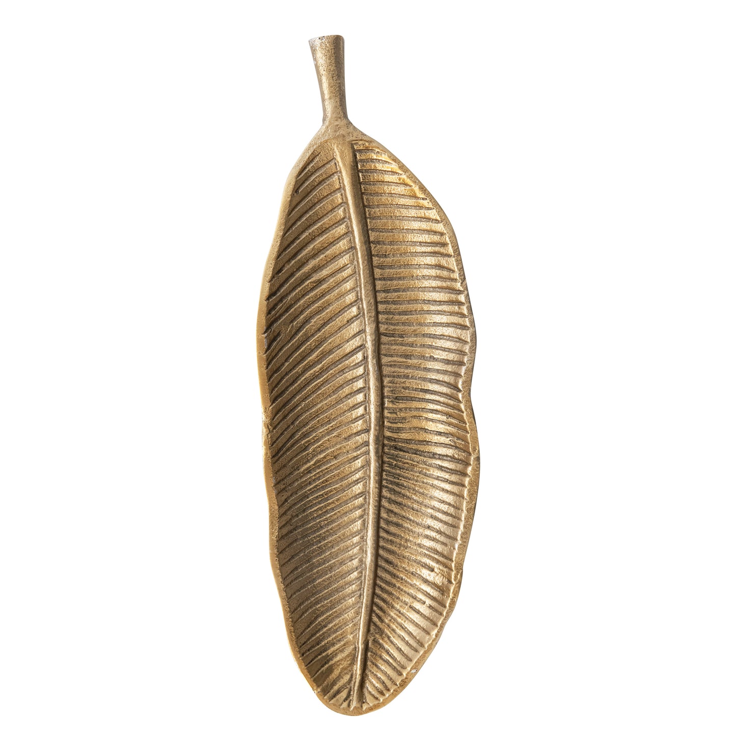 Aluminum Debossed Leaf Tray, Brass Finish