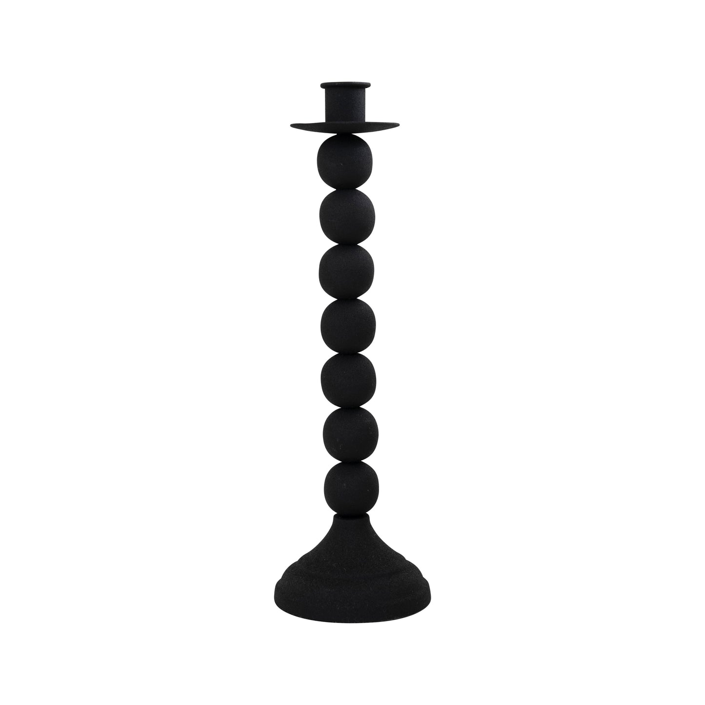 Textured Metal Taper Holder, Black