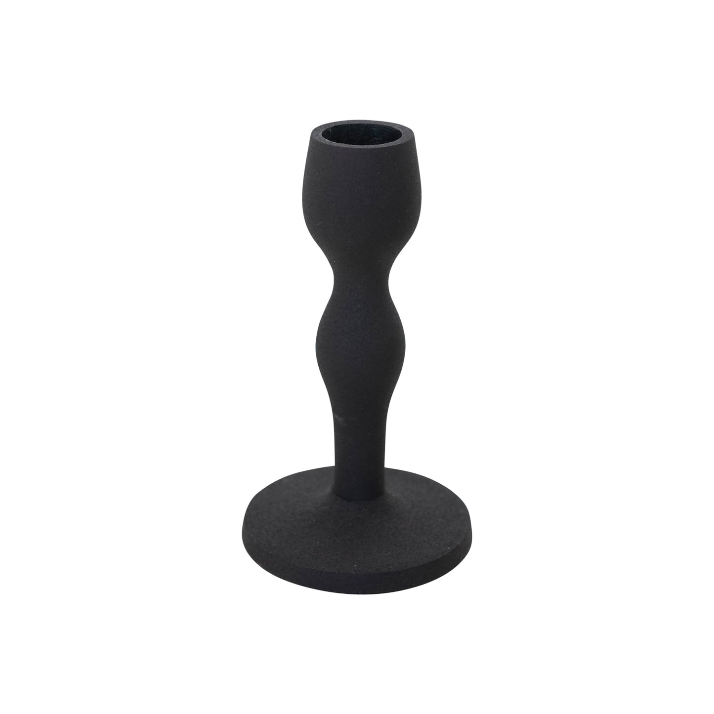Textured Metal Taper Holder, Black