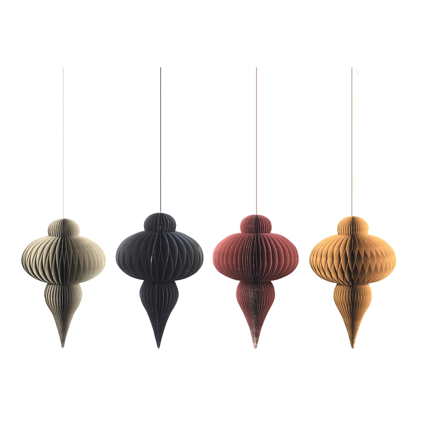 Paper Honeycomb Finial Ornament with Glitter