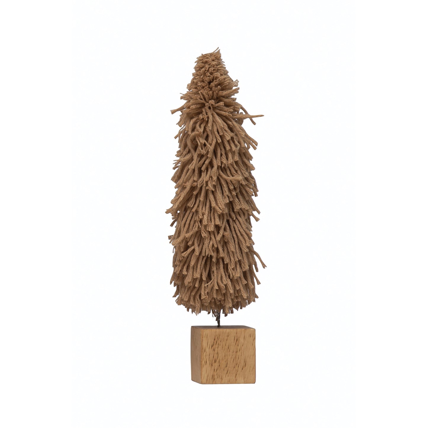 3" Round x 11-3/4"H Fabric Yarn Tree with Wood Block Base