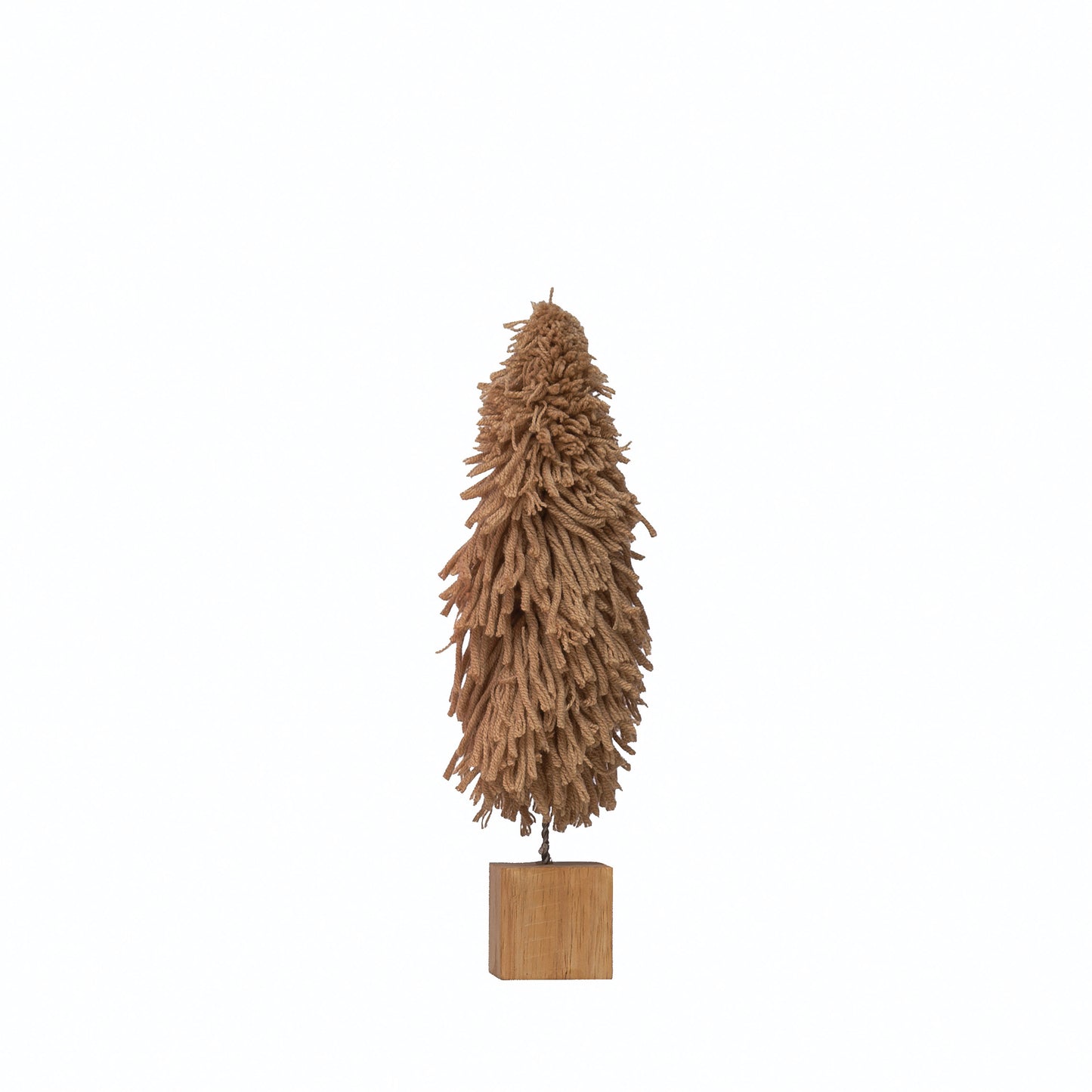2-3/4" Round x 9-1/2"H Fabric Yarn Tree with Wood Block Base
