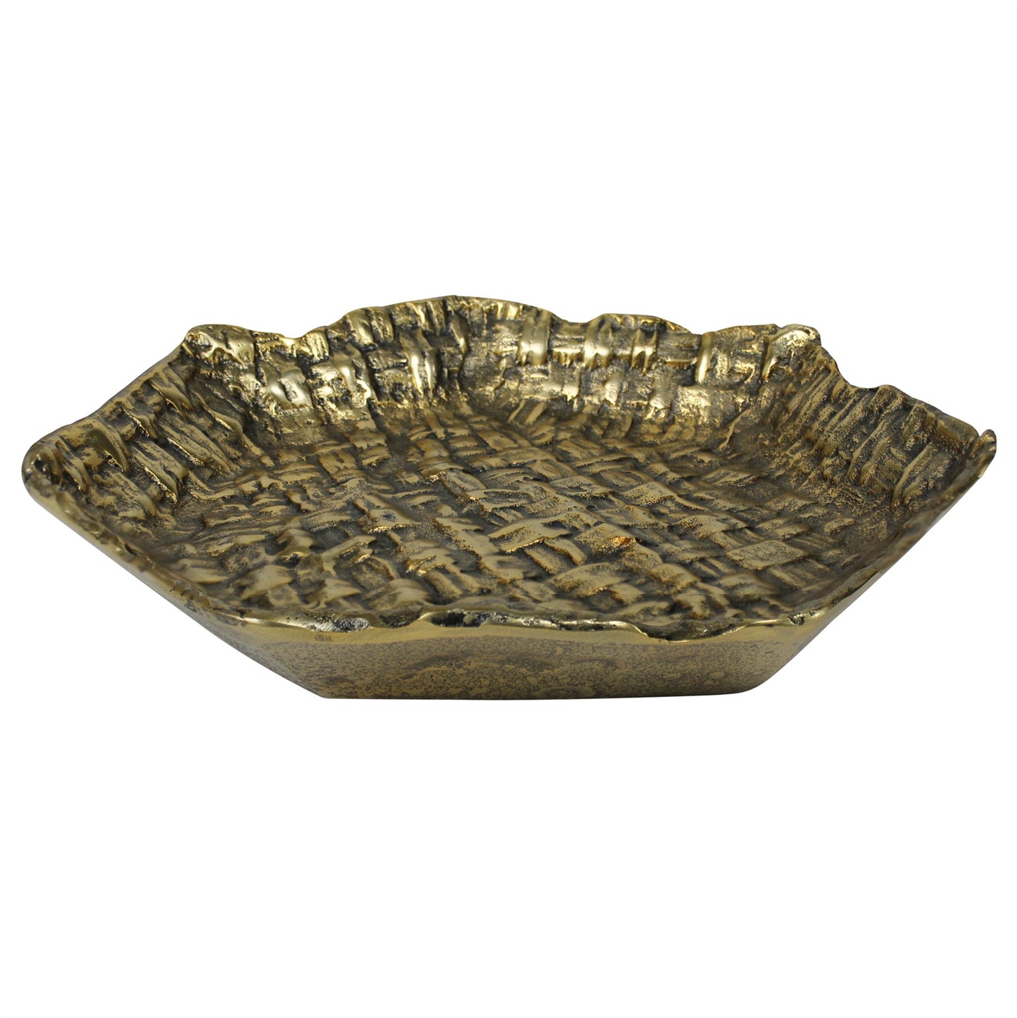 Basket Weave Tray, Brass