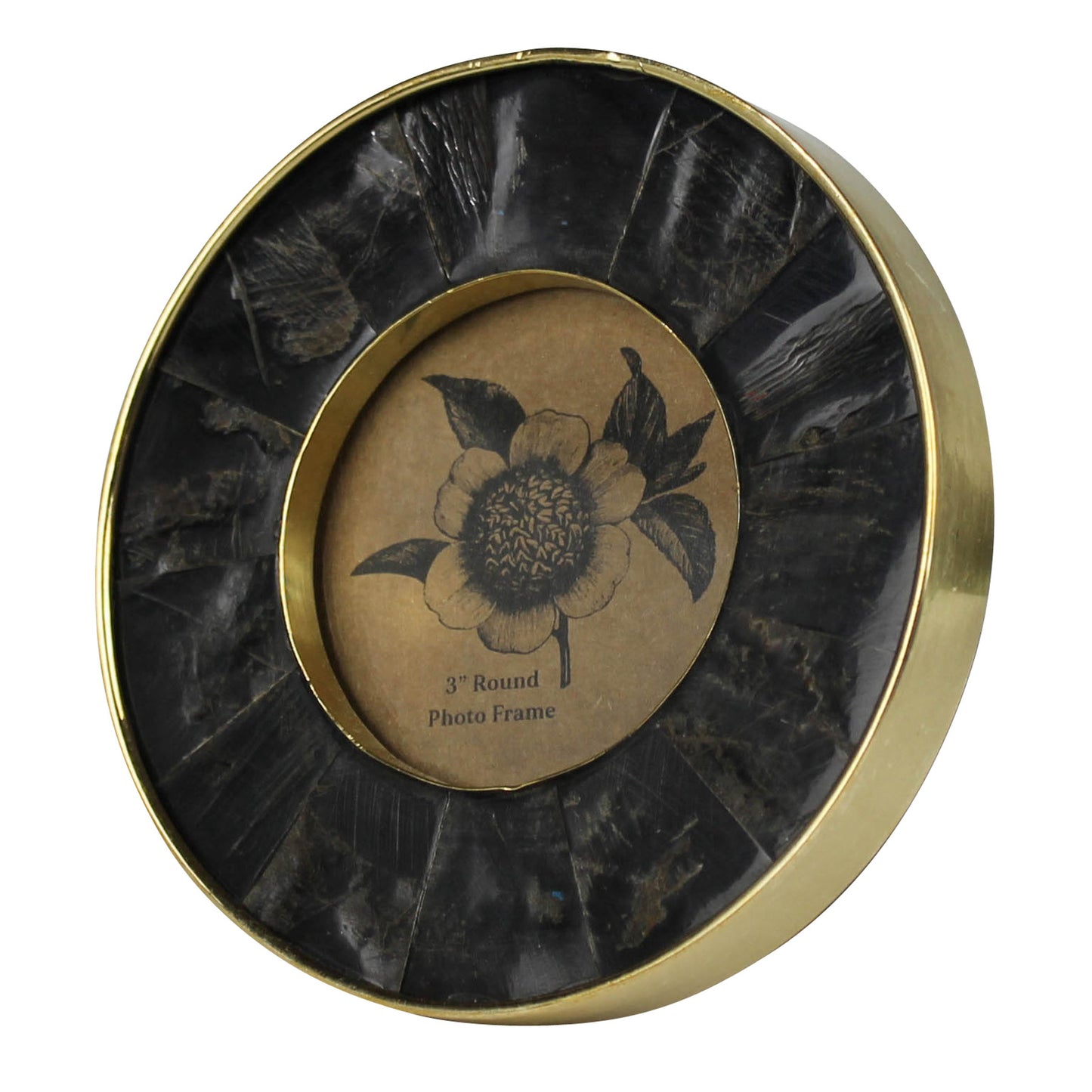 Round Black Frame w Brass