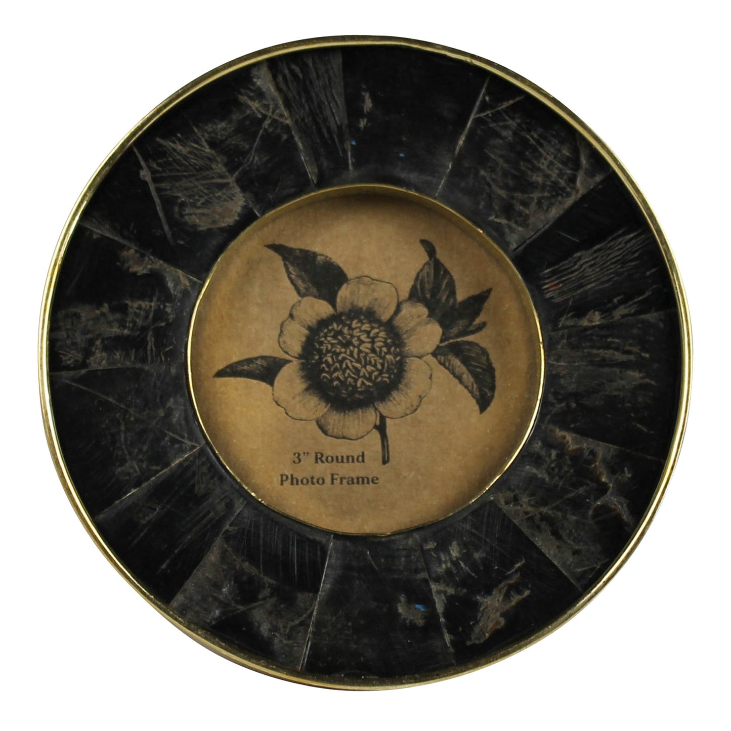 Round Black Frame w Brass