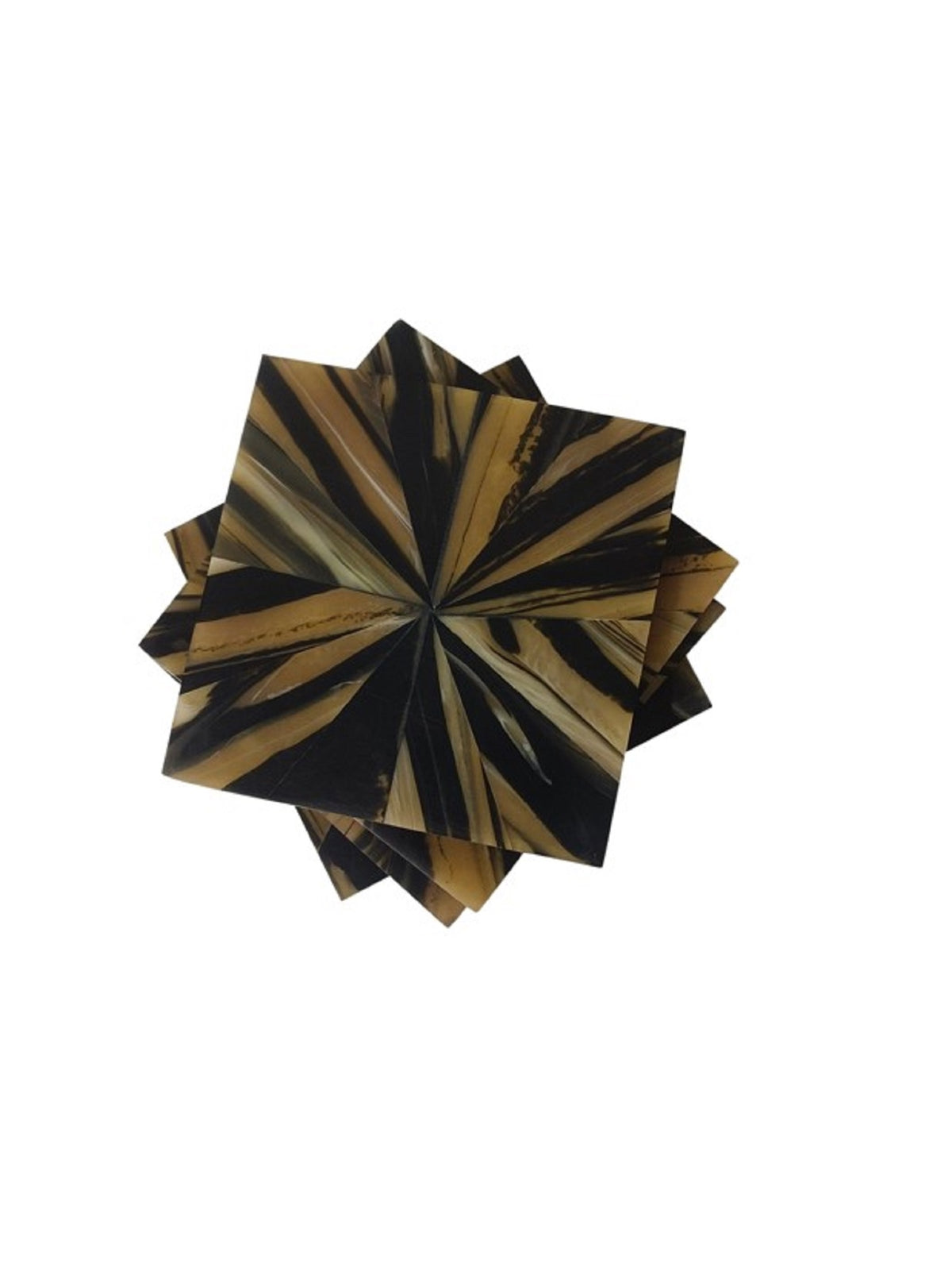 Black & Mustard Yellow MDF/ Horn Inlay - Coaster