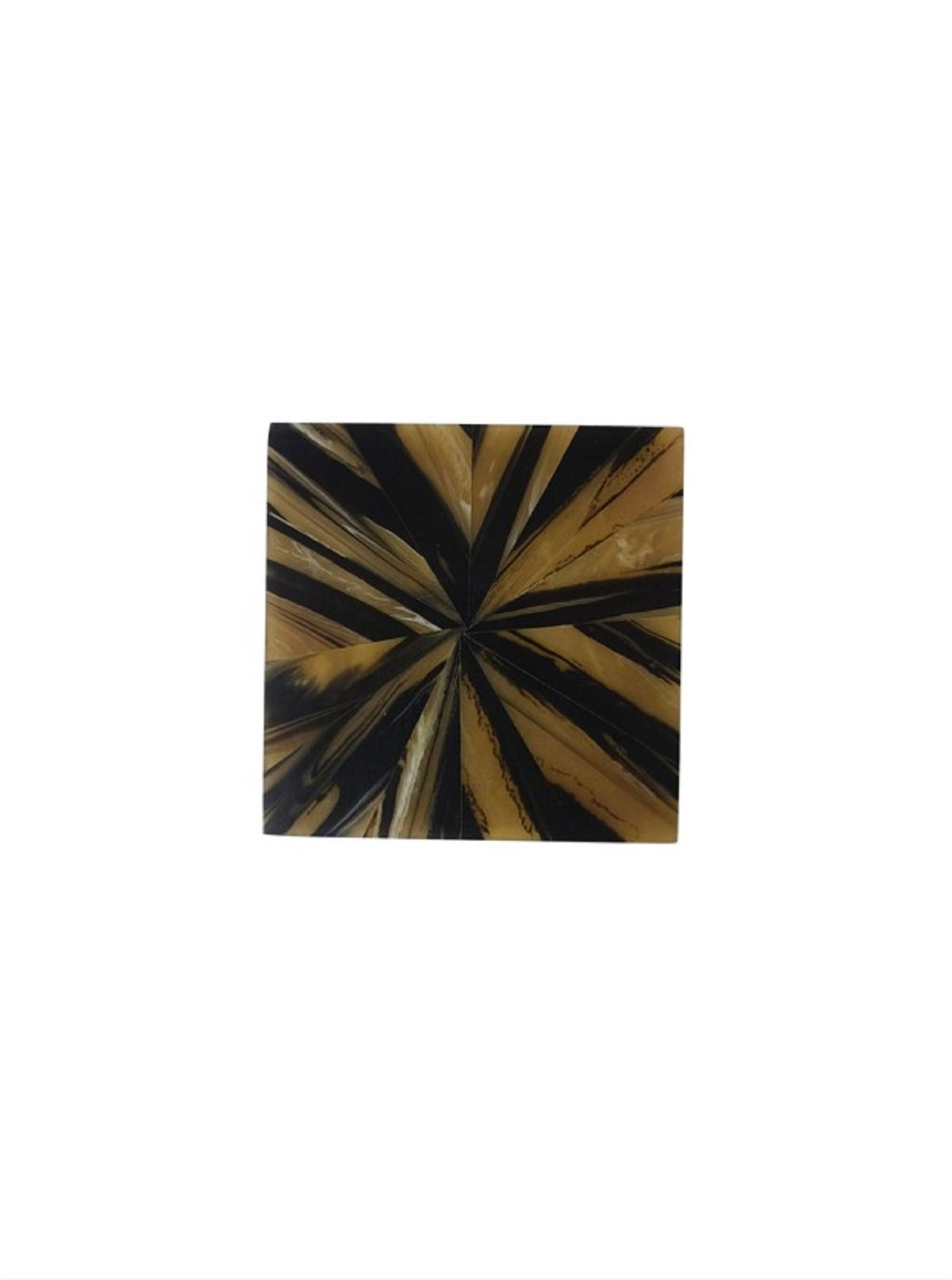 Black & Mustard Yellow MDF/ Horn Inlay - Coaster