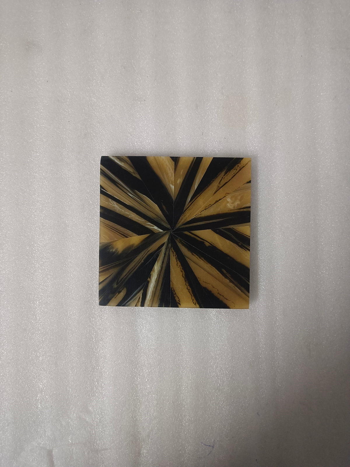 Black & Mustard Yellow MDF/ Horn Inlay - Coaster