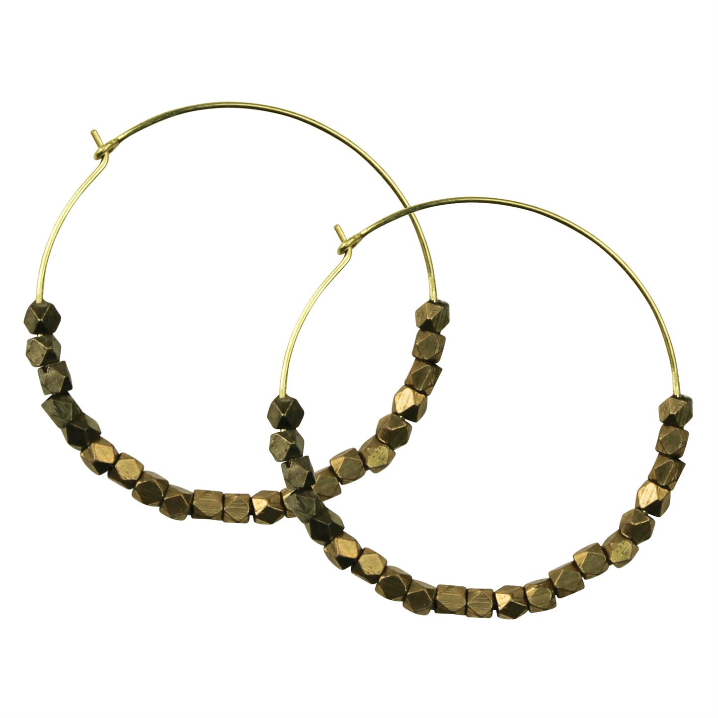 Bodhi Circle Earring w/ Truncated Brass Beads