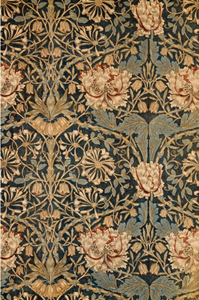 Cream Floral Wallpaper Black Background Print