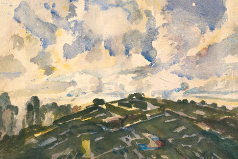 Abstract Hill Water Color