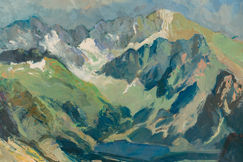 Green Mountains with Lake Artwork