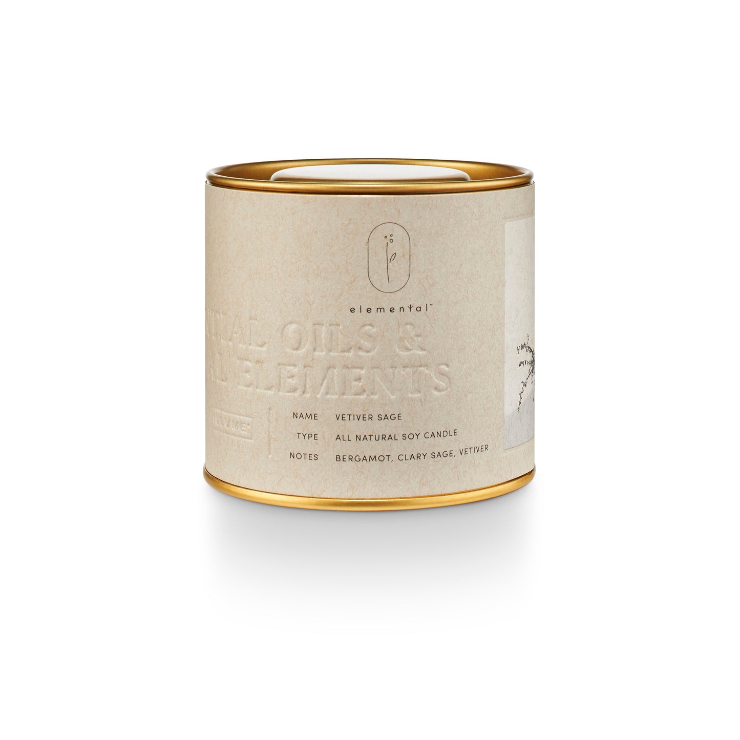 Vetiver Sage Natural Tin Candle