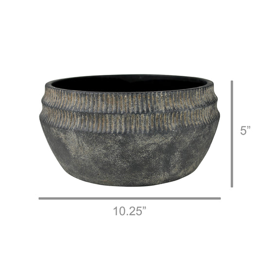 Yara Low Planter, Cement - Lrg