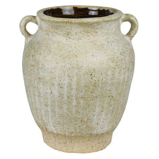 Umbria Pot with Handles, Ceramic, White