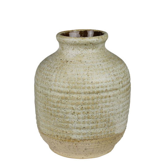 Umbria Pot with Texture, Ceramic, White