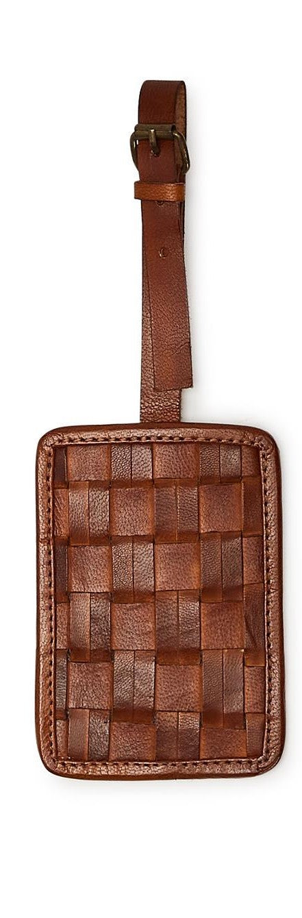Woven Leather Luggage Tag