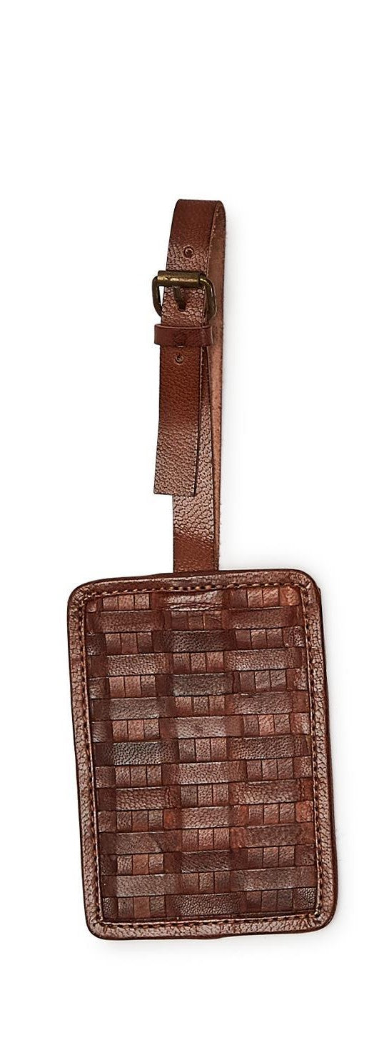 Woven Leather Luggage Tag