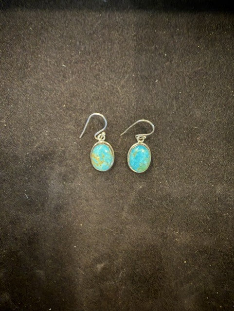 Oval Turquoise Drop Earrings
