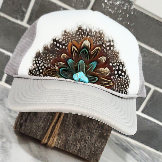 Western Feather Crown Trucker Hat