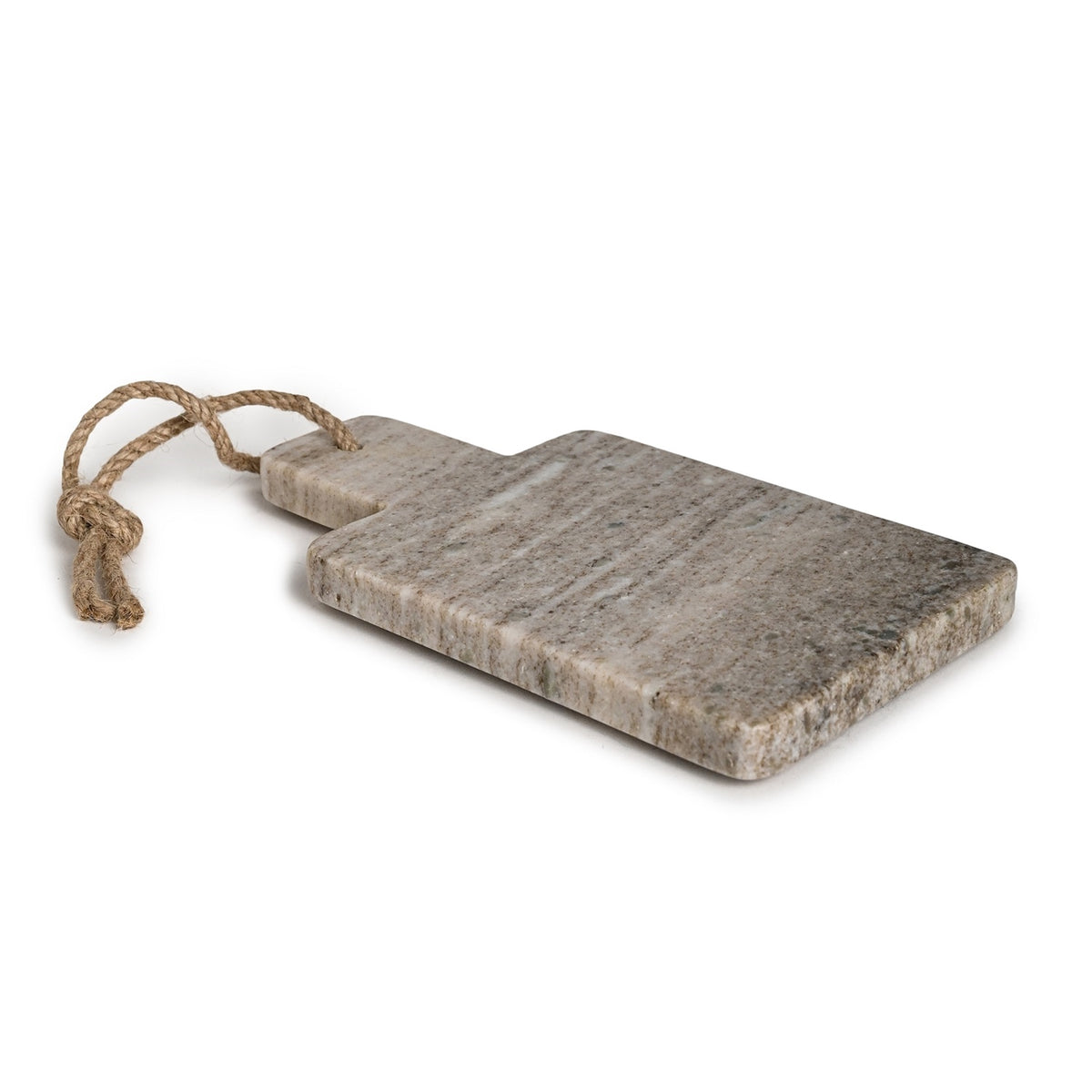 Beige Marble Cheese Board w/ Jute Handle - Beige