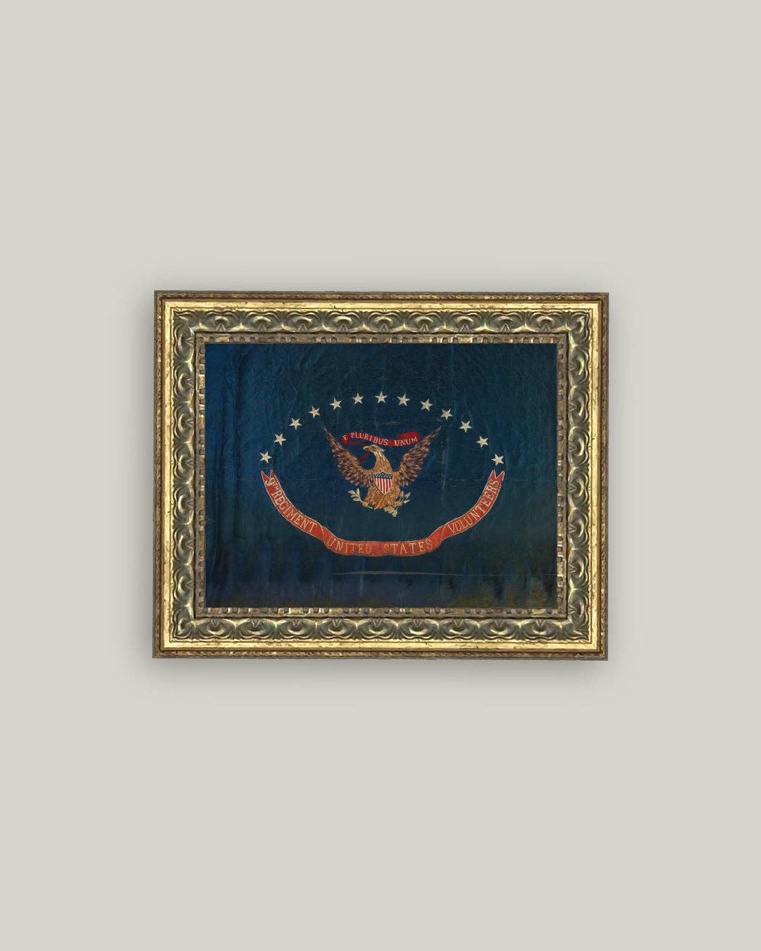 Flag of the 9th Regiment Framed Antique Art