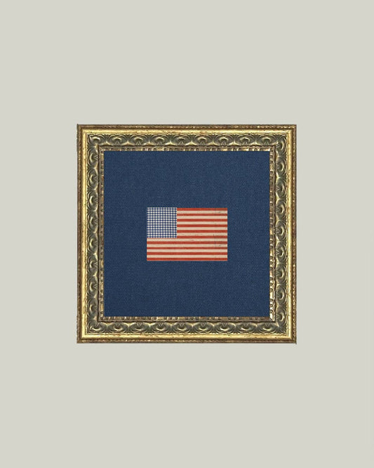 Gingham Flag Antique Art-6x6