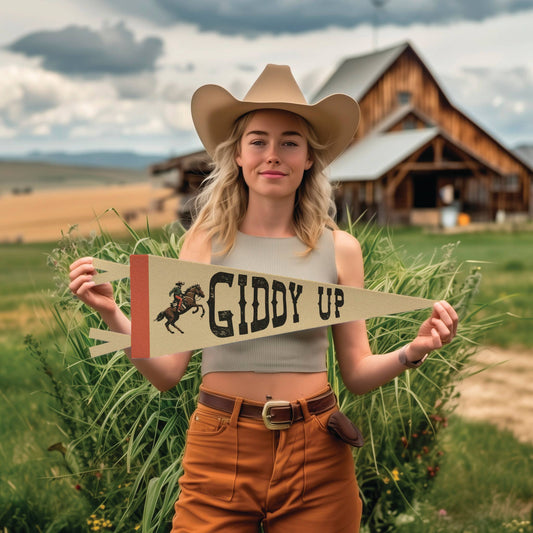 Giddy Up Felt Pennant