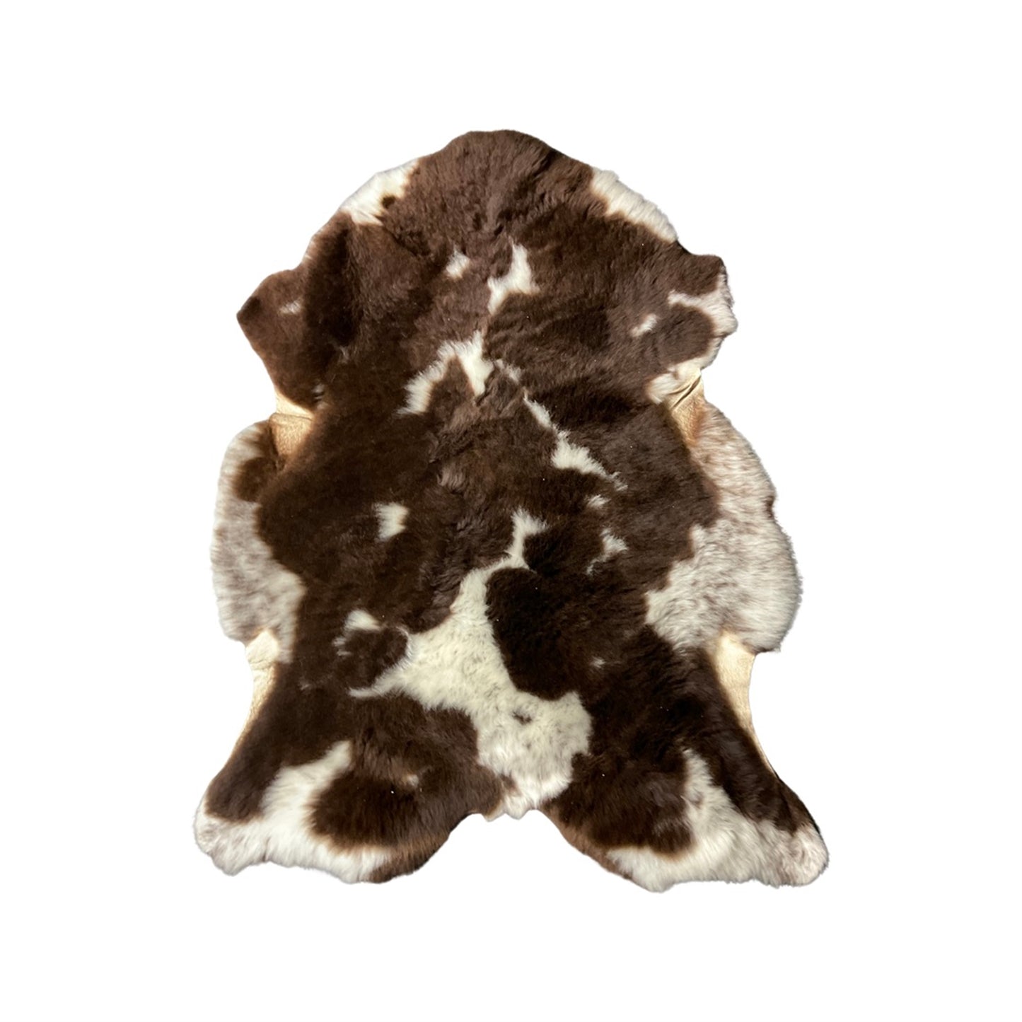 SPOTTED SHEEPSKIN 110-120 CM X 60-80CM- ST - WHITE/ BROWN