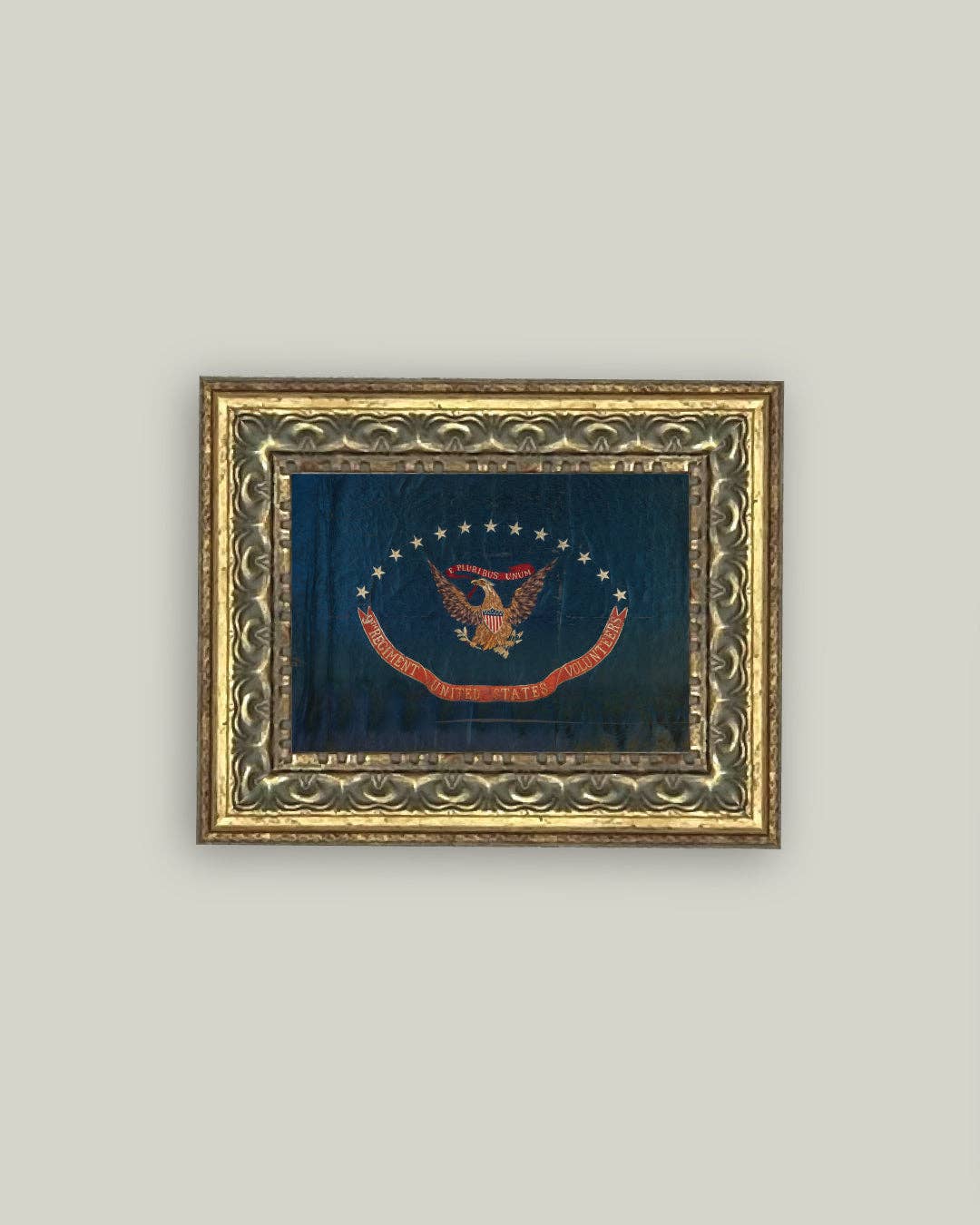 Flag of the 9th Regiment Framed Antique Art