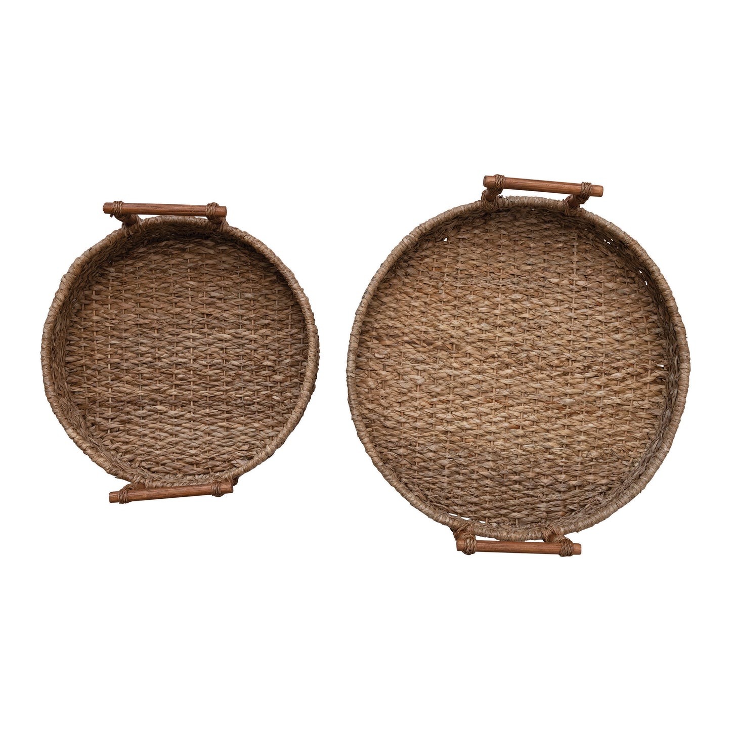 Hand-Woven Bankuan and Rattan Trays w/ Handles.